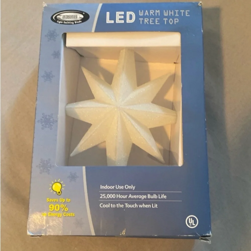 LED West Elm Christmas tree topper Star New